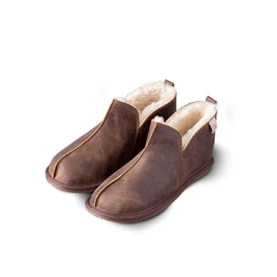 Image of Lakeland Leather Mens Slipper Boot in Brown Size UK 9