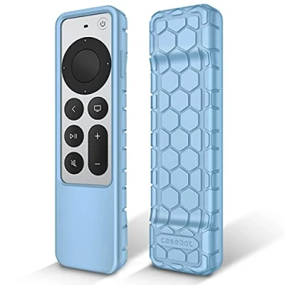 Image of FINTIE Case for Apple TV 4K / HD Siri Remote 2022 2021 (3rd &amp; 2nd Gen) Lightweight Silicone Slip Resistant Shockproof Cover Sky Blue