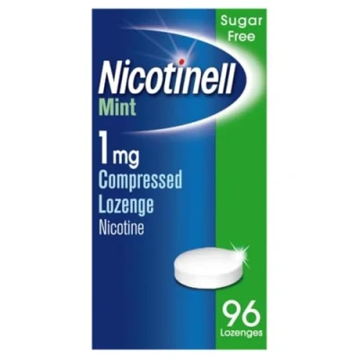 Image of Nicotinell Nicotine Lozenge, Quit Smoking Aid, Sugar Free Mint Flavour, 1 mg, 96 Pieces