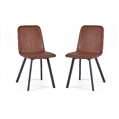 Image of Julian Bowen Set Of 2 Goya Chairs Antique Brown Dining