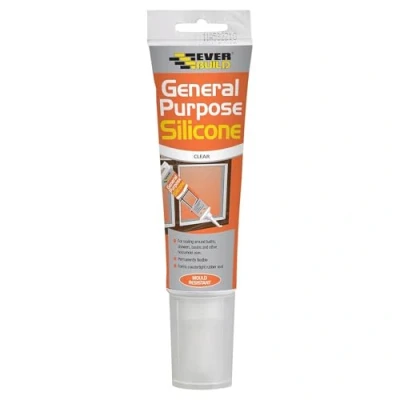 Image of Everbuild General Purpose Silicone Sealant Waterproof Suitable for Interior and Exterior Use White 80ml
