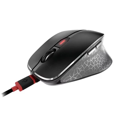 Image of CHERRY MW 8C ERGO, Wireless Mouse with Ergonomic Thumb Rest for Right Handers, Bluetooth or 2.4 GHz RF Connection, Rechargeable, Black