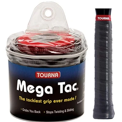 Image of Tourna Mega Tac Extra Tacky Overgrip, Black (30 Pack) (MT 30 XLBK)