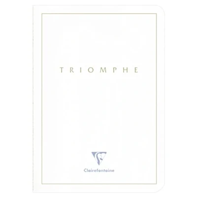 Image of Clairefontaine 36120C Triomphe Gold Collection A White Sewn Notebook A5 14.8x21 cm 96 Plain Pages 90 g Paper Card Cover with Marking