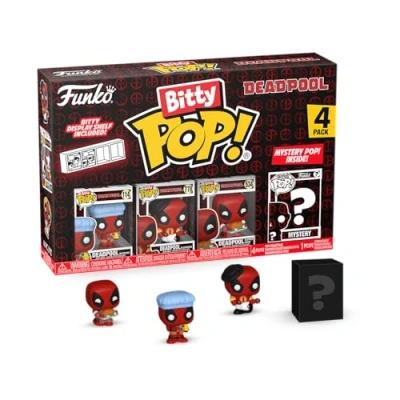 Image of Funko POP! Bitty 4 pack Deadpool Bathtime &amp; Mystery Mini Figure Multicolor Collectable