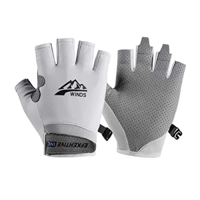Image of Hotfiary UV Protection Fishing Gloves UPF 50+ Fingerless Sun Men Womens Sports for Kayaking Rowing Sailing Canoeing