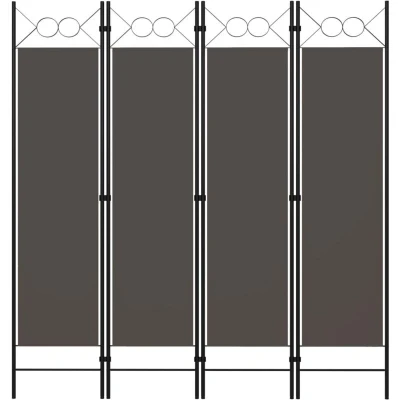 Image of &quot;vidaXL 4 Panel Room Divider Anthracite Powder coated Iron and Fabric Partition for Privacy Decoration in Living Room, Bedroom, Kid&#039;s Room&quot;