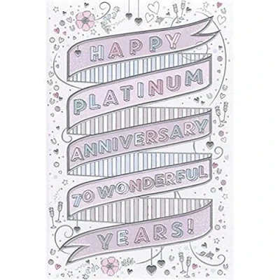 Image of BEAUTIFUL CLASSIC ON YOUR PLATINUM 70TH WEDDING ANNIVERSARY CARD
