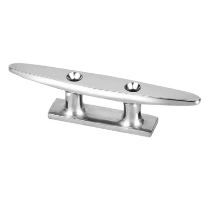 Image of Agatige Stainless Steel Base Cleat,Marine Boat Cleats,Mirror Polished Dock Cleats Open Marine Rope Fishing Leisure Cleat for Yacht(4in)