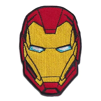 Image of Marvel © Avengers Iron Man Head on Patches Adhesive Emblem Stickers Appliques, Size: 2,76 x 1,87 inch