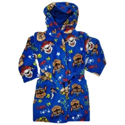 Image of Paw Patrol Chase, Marshall and Rubble Boys Dressing Gown/Robe (5 6yr) Blue