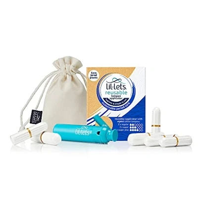 Image of Lil Lets Reusable Tampon Applicator Comes with x6 Organic Cotton Tampons Sustainable Period Care
