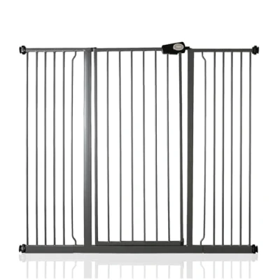 Image of Bettacare Child and Pet Gate, 139.8cm 147.4cm, Slate Grey, Extra Tall Gate 104cm in Height, Pressure Fit Stair Baby suitable for Dog or Barrier, Easy Installation