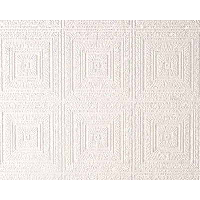 Image of Paintable Wallpaper Big Squares expanded Textured Vinyl White Luxury AS Creation