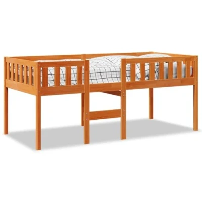 Image of vidaXL Children&#039;s Bed Frame Solid Pine Wood, Wax Brown Finish, 75x190 cm Without Mattress