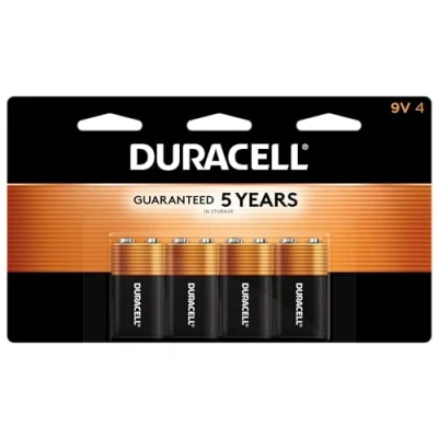 Image of Duracell Power Plus Duralock Alkaline Batteries, 9V, 4 Pack