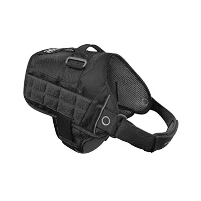 Image of Kurgo RSG Dog Townie Harness, Easy On/Off Hiking Adjustable, MOLLE Compatible, Large Black