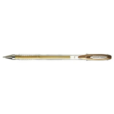 Image of Uni Ball Signo Metallic Gold um120nm Rollerball Gel Ink 0.7 mm Pack of 12