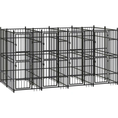 Image of vidaXL Outdoor Dog Kennel Steel 7.37 m²