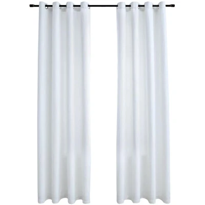 Image of vidaXL Blackout Curtains with Metal Rings 2 pcs Off White 140x175 cm
