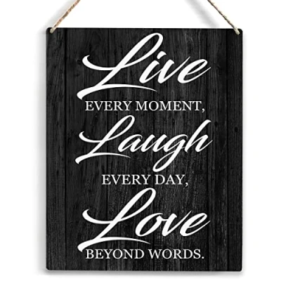 Image of Live Every Moment Laugh Day Metal Sign Rustic Love For Home Wall Art Decoration 12x16 Inch Tin Signs