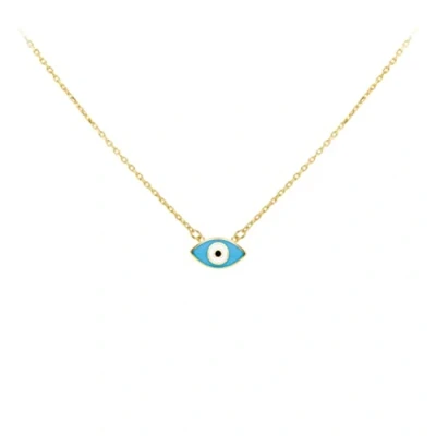 Image of CARISSIMA Gold Women&#039;s 9ct Yellow Evil Eye Necklace 41cm/16 43cm/17