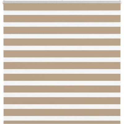 Image of vidaXL Zebra Blind Sand Brown 150x150 cm Fabric Width 145.9 Polyester