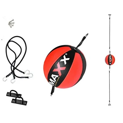 Image of MAXX Double End floor 2 Ceiling speed Ball For Professionals Boxing Punch bag (Black/Red)