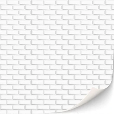 Image of 3 Sheets Self Adhesive Wall Tiles, Bathroom Kitchen Metro Tiles for Dollhouses, Scale 1:12 (White Tiles)
