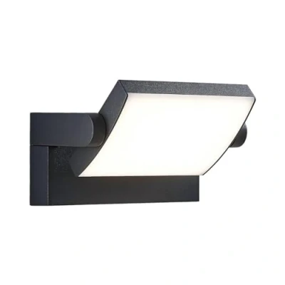 Image of LED Outdoor Wall Light &#039;Sherin&#039; (Modern) in Black Made of Aluminium (1 Source,) from Lindby lamp for Exterior/Interior Walls, House, Terrace und Balcony