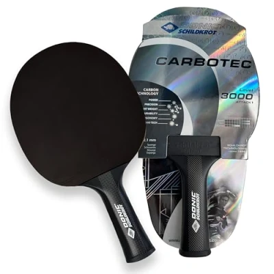 Image of Donic Schildkröt CarboTec 3000 Table Tennis Racket, 50% Carbon, 2,1 mm Sponge, Energy QRC Pad ITTF, 758220