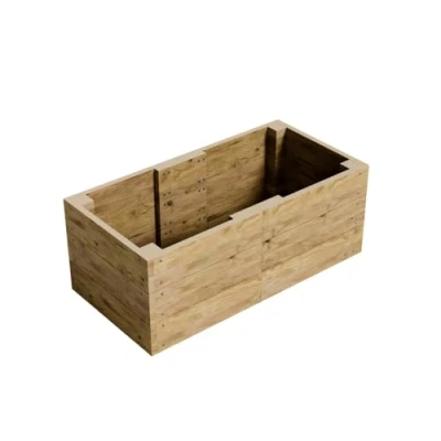 Image of Gro Garden Products Wooden Raised Bed 60cm L x 120cm W 46cm H Large Planters for Vegetables, Herbs, or Flowers Trough Planter Box with FSC Tanalised Timber