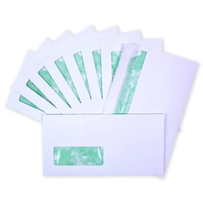 Image of Postmaster Peel and Seal Envelopes Premium DL Window 120gsm Recycled White x 200 Pack