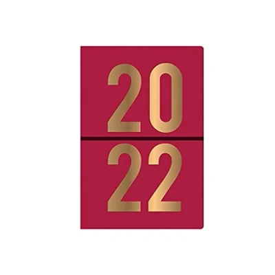 Image of 2022 Pocket Week to View Diary PU Hard Case Designer Fashion (Red)