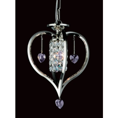 Image of Valentine Crystal Nickel Pendant Ceiling Light