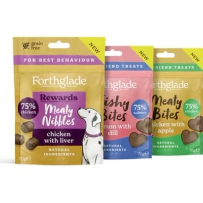 Image of Forthglade Dog Treat, 100% Natural Indulgent, Treats, 75% Chicken, Grain Free, Air Dried to Lock in Goodness One Of Each Flavour Chicken with Apple, Liver, &amp; Salmon Dill.