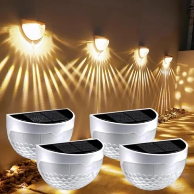 Image of KINGGOO Solar Fence Lights,Garden Lights Outdoor,Decorative LED Wall Waterproof Powered Outdoor for Wall, Garden,Patio, Fence, Yard, Garage, Stairway, Gate (4 Pack)