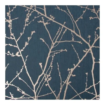 Image of Superfresco Easy Innocence Branch Navy &amp; Copper Metallic Wallpaper Paste The Wall Traditional Tree Design