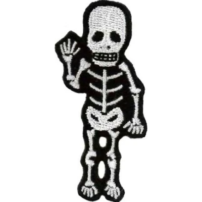 Image of Klicnow Skeleton Embroidered Patch 6CM X 2.75CM (2 1/2&quot;X 1&quot;)
