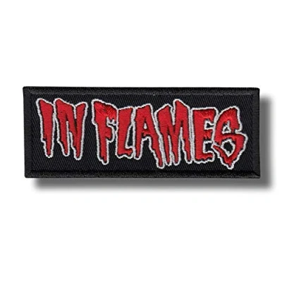 Image of in Flames Patch Badge Embroidered Iron on Applique