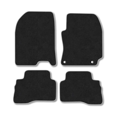 Image of Car Mats Compatible with Hyundai Kona Hybrid (2017 2020) Tailored Fit Grey Carpet Floor Set Accessory Custom 4 Pieces Anti Slip Backing &amp; Binding Trim Edge