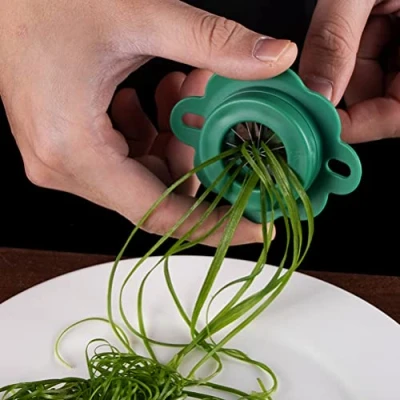 Image of CeFurisy Scallion Slicer, Spring Onion Slicer Spiral Stainless Steel Wire Cutter Multifunction Kitchen Tool