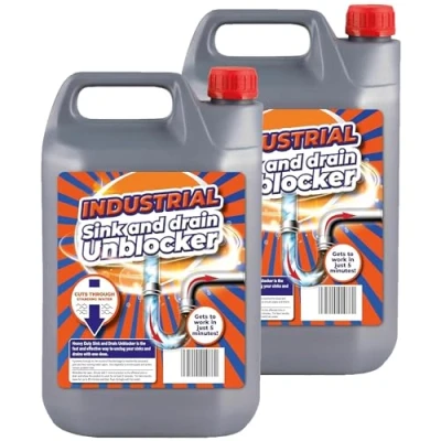 Image of Strong Industrial Toilet Cleaner 5 Litre Heavy Duty Sink &amp; Drain Unblocker Suitable For Home, Office Shops (1 x Litres)