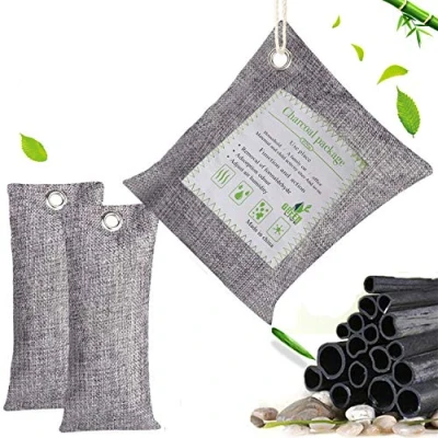 Image of Taylor &amp; Brown Natural Air Purifying Bag, Reusable Bamboo Activated Charcoal Freshener for Car, Closet, Kitchen Odor Absorber, Dehumidifier, Mold Remover, Deodorizer, Purifier Bags(200g, 2x75g)