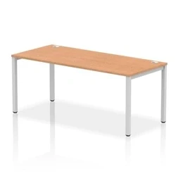 Image of Impulse Bench Single Row 1800 Silver Frame Office Desk Oak