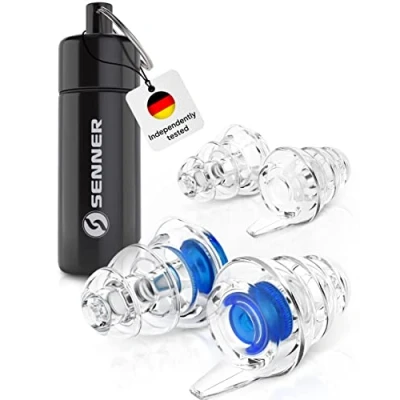 Image of Senner MusicPro Reusable Hearing Protection Earplugs for Concert, Festival, Music and Club with Aluminium Container, Especially Light Ear Protectors to wear