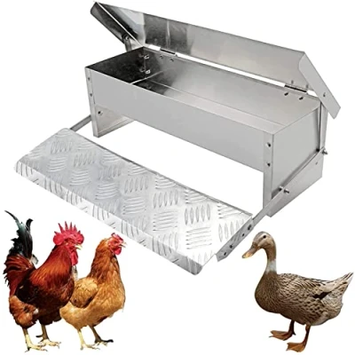 Image of MasXirch Treadle Chicken Feeder, 5Kg Automatic Feeder No Waste Poultry Trough with Weatherproof Lid for Hens Fowl Duck