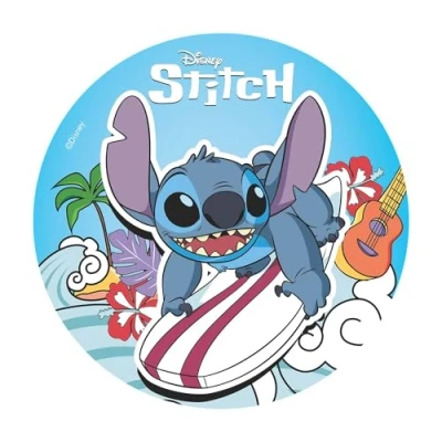 Image of dekora, Stitch, Wafer Disc for Cake, Edible Cake Topper Children&#039;s Birthday Round 20 CM