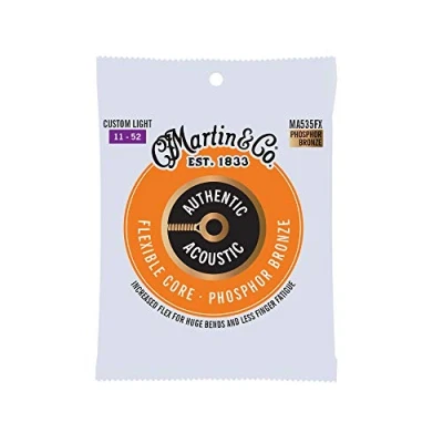 Image of Martin 92/8 authentic Acoustic Flexible Core Strings Phosphor Bronze Wound (Custom / Light, .011 .052)
