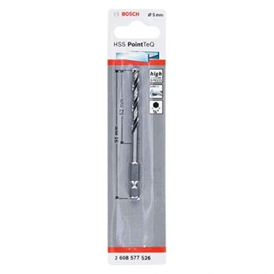 Image of Bosch Professional PointTeQ Hex Drill Bit (for Metal, Ø: 5.0 mm, Total Length: 91 ¼’’ Shank, Accessory for Impact Drivers and Drivers)